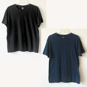 Alfani Navy Blue & Black 100% Cotton Short-Sleeve T-Shirt Bundle 2 Shirts Large